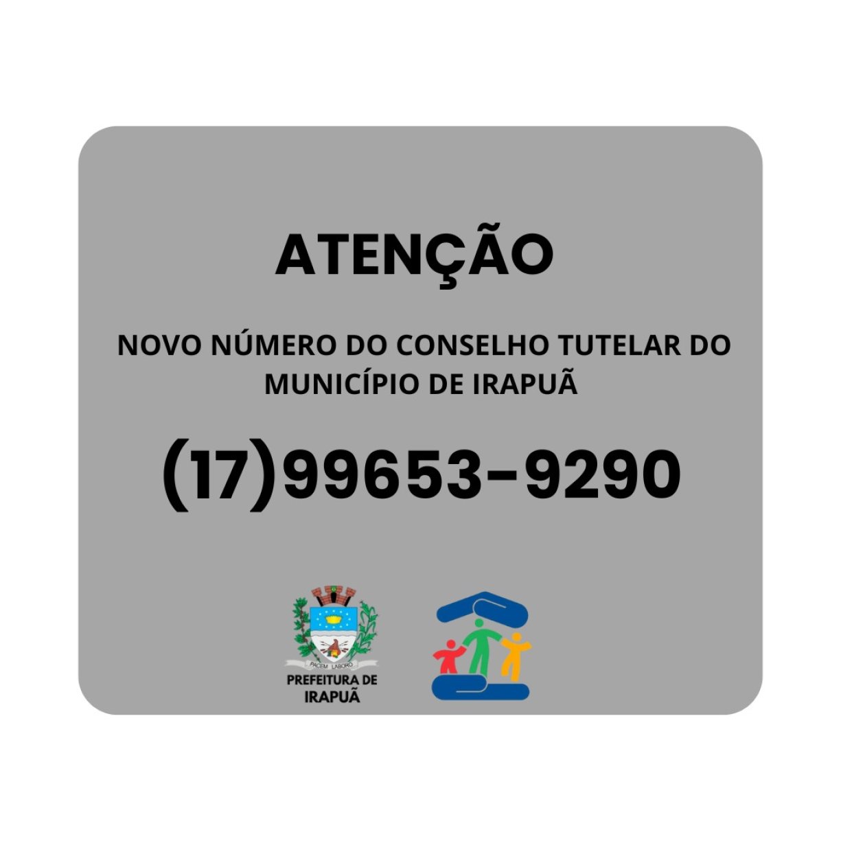 Novo número do conselho Tutelar 