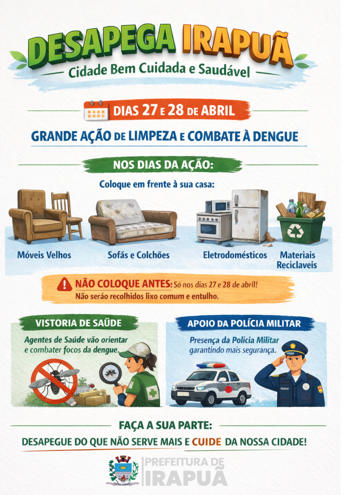 Prefeitura realiza ação “Desapega Irapuã” nos dias 27 e 28 de abril